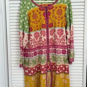 Gudron Sjöden - embroidered button-down cardigan sweater dress